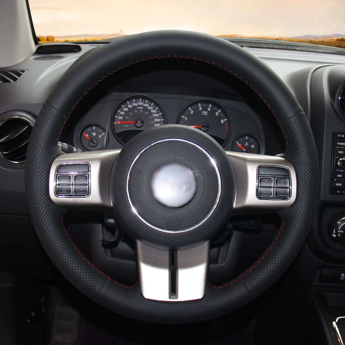 Loncky Auto Custom Fit OEM Black Genuine Leather Car Steering Wheel